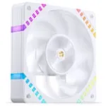 120 mm korpuseventilaator Jonsbo HF2-120 Valge &mdash; p&ouml;&ouml;ratud labadega, PWM, ARGB