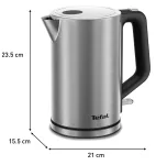 Tefal Bronx KI513D10 elektriline veekeetja, 1,7 l, 2400 W, roostevaba teras, p&ouml;&ouml;rlev alus, filter, h&otilde;bedane