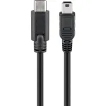 USB-kaabel Goobay 67989 0,5 m Mini-USB B USB-C-le Must