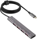 Renkforce RF-USBCH-200 1+4 porti USB-C USB 3.2 Gen 1 mitmikporti hub alumiiniumkorpusega (RF-6700798)