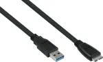 GoodConnections Alcasa USB 3.2 Gen 1 kaabel, USB-A - Micro-B, 3 m, must UK30P-AMB-030S