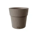 STEFANPLAST Ethica lillepott koos alusega, 25x25 cm, pruun, 8,5 L, taaskasutatud plast