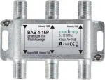 AXING BAB 4-16P - 4-suunaline satelliidi harukarp, 16 dB harukadu, 5-2400 MHz, F-pistikud