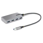 StarTech.com 4-pordiline USB-jaotur &ndash; USB 3.0 5 Gbps, siiniga toidetav, USB-A kuni 4x USB-A jaotur koos valikulise lisatoitesisendiga &ndash; kaasaskantav laua-/s&uuml;learvuti USB-jaotur, 1 jala/30 cm kaabel, USB-laiendusjaotur