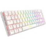 Sharkoon PureWriter W65 juhtmevaba klaviatuur, QWERTZ saksa paigutus, valge, Kailh Choc V2 Red