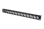 DIGITUS modulaarne patch-paneel, varjestatud, 24 porti, t&uuml;hi, 1U, raami, astmeline, v&auml;rv must RAL 9005