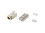 Equip Cat.6A RJ45 varjestatud pistikukomplekt 100 tk roostevaba teras l&auml;bipaistev valge