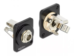 Delock 86790 D-t&uuml;&uuml;pi moodul, 6,35 mm 3-kontaktiline stereo pistikupesa joodetava &uuml;hendusega, paneelile paigaldatav, must