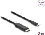 Video kaabli adapter DELOCK 80599 &mdash; USB USB-C HDMI-le, 2 m, must