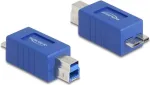 DeLOCK 67215 kaabelsoo vahetaja USB Type-B USB Micro-B sinine