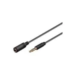 Wentronic Goobay 3,5 mm pikenduskaabel, must, 5 m - 3,5 mm pistik (4-kontaktiline, stereo) > 3,5 mm pesa (4-kontaktiline, stereo) (62481)