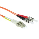 ACT 1 meeter LSZH Multimode 50/125 OM2 fiiberoptiline patch-kaabel duplex LC ja ST pistikutega