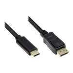 Adapterkaabel USB-C&trade; pistik DisplayPort 1.2 pistikule, 4K2K / UHD 60Hz, CU, must, 5m, Good Connections&reg; (GC-M0108)