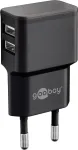 Wentronic goobay Dual USB laadija - toiteplokk - 12 W - 2,4 A - 2 v&auml;ljundporti (USB) - must (44951)