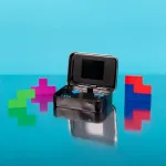 FIZZ CREATIONS Tetris retro m&auml;ngukonsool, v&auml;rviline, metallkorpus