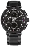 Tommy Hilfiger meeste Decker kvartskell 44mm roostevaba teras sinine sihverplaat pruun nahkrihm