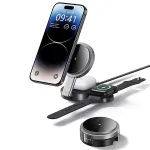 USAMS Foldable 3-in-1 Wireless Charging Station 15W for Phone/Apple Watch/Earbuds CD234WXC01 (US-CD234)
