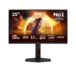 AOC Gaming 25G4ZR - 25-tolline Full HD monitor, 260 Hz &uuml;lekiirendatud, 1 ms, G-Sync &uuml;hilduv, HDR10 (1920x1080, 2x HDMI 2.0, DP 1.4) Must/Punane