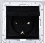 HEINRICH KOPP 954050001 S&uuml;vispaigaldatav Schuko-pistikupesa klapiga, IP44, 16 A, 250 V, must