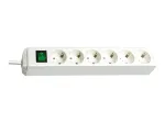 Brennenstuhl 1159520400 Stedosen-Leiste 6-fach 45&deg; wei&szlig; mit Schalter 3 m Kabel H05VV-F3G1,5 POS-Reiter (1159520400)