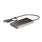 StarTech.com USB-C&ndash;kahe HDMI-adapter &ndash; USB-C v&otilde;i A kaheks HDMI-ks &ndash; 4K 60 Hz &ndash; 100 W toiteedastus l&auml;bi &ndash; 30 cm sisseehitatud kaabel &ndash; USB&ndash;HDMI mitme monitori konverter s&uuml;learvutile &ndash; TAA