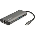 StarTech.com USB-C mitme pordiga adapter - USB-C reisidokk 4K HDMI-ga, 3x USB 3.0 jaotur, SD/SDHC, GbE, 60 W PD 3.0 l&auml;bip&auml;&auml;s - USB USB-C/Thunderbolt 3 - asendab DKT30CSDHPD