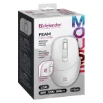 Defender Feam MM-296 52297 juhtmevaba hiir, vaikne kl&otilde;ps, optiline, 1600 DPI, USB, valge