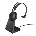 Jabra Evolve2 65 USB-A UC Mono laadimisaluse ja must - juhtmevaba, kontori/k&otilde;nekeskuse jaoks, 20 - 20000 Hz, 99.2 g, peakomplekt, must