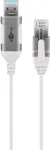 V&otilde;rgukaabel Goobay 74384 USB 3.0 Type A RJ45 15m Valge