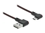 USB-kaabel DeLOCK EASY-USB 2.0 Type-A-pistik Micro-B isasele nurga all 0,2 m must