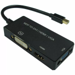 Video kaabliadapter VALUE 12.99.3154 Mini DisplayPort HDMI VGA 0.1m Must