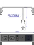 Bachmann DESK 2 pikendusjuhe, 2 pistikupesa Type J (T13), USB-A/USB-C