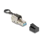 DeLOCK RJ45-pistik v&auml;likoostamiseks Cat.6A t&ouml;&ouml;riistavaba h&otilde;bedane isane