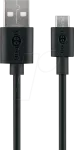 Goobay Micro USB laadimis- ja s&uuml;nkroonimiskaabel, must, 2 m &ndash; Android-seadmetele, must (38660)