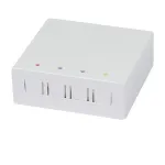Synergy21 FTTH seina&uuml;mbris 4 SC-Simplex v&otilde;i LC-Duplex liitmikule, 80x80mm kaabli juhtimisega, DIN-liinile/seinale kinnitamiseks, kuumakahanemisvarustus, valge