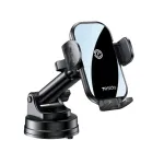 YESIDO C197 15W Fast Charging Wireless Car Charger with 360&deg; Rotating Suction Cup Air Vent Phone Holder, Black