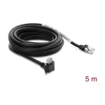 Delock GigE kaamera kaabel RJ45 pistik 90&deg; nurga all kruvidega, pistiku pikkus 28 mm kuni RJ45 pistik Cat.6 S/FTP 5 m must