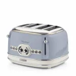 Ariete 156 4-kohaline vintage r&ouml;ster, 1600 W, 6 r&ouml;stimisastet, roostevabast terasest pastelsinises v&auml;rvitoonis, ilma v&otilde;ileivakorvideta. Sinine