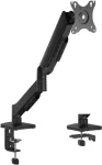 eSTUFF &uuml;ksik gaasvedruga monitori kinnitus GLB227011 - lauaklambriga ja l&auml;biviiguga, 17-32 tolli, 2-9kg, VESA 75/100, must