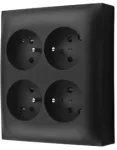 KONTAK-SIMON Aquaclick pealepandav pistikupesa 4x t&uuml;&uuml;p E IP20 must ACGZN4/49