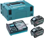 Makita PSKGRT2J XGT 40V max toiteallika komplekt koos 2x 5,0Ah akude ja kiirlaadijaga