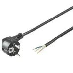 Wentronic Goobay nurga all Schuko toitekaabel, avatud ots, 3 m, must 96033