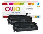 Armor OWA &uuml;hilduv toonerikassett 2-pakk must asendus HP CF280X/CF280XD jaoks