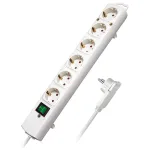 Brennenstuhl Comfort-Line Plus Steckdosenleiste 6-fach mit Flachstecker wei&szlig; 2m