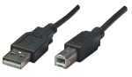 Manhattan 374507 USB 2.0 kaabel, USB-A (M) &ndash; USB-B (M), 0,5 m, vormitud, must