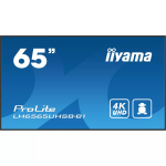 iiyama LH6565UHSB-B1 Signage-ekraan kioskikujundusega 163,8 cm (64,5 tolli) LED Wi-Fi 800 cd/m&sup2; 4K Ultra HD Must Sisseehitatud protsessor Android 11 24/7