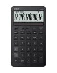 Lauakalkulaator CASIO JW-200DQ &ndash; p&otilde;hiline, 12-kohaline, maksu- ja kasumifunktsioonid, aku/p&auml;ikeseenergia, must
