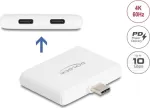 DELOCK USB USB-C adapter &mdash; USB-C andmeedastus 10 Gbps, video 4K@60Hz, PD 92W (mudel 61088)