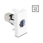 Keystone-moodul DELOCK 90910 &mdash; lame USB A pistikupesa, valge, 45&times;22,5&times;42,6 mm