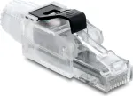 DELOCK RJ45-pistik, v&auml;litingimustes termineeritav, Cat.6A, varjestuseta, l&auml;bipaistev/must (91127)